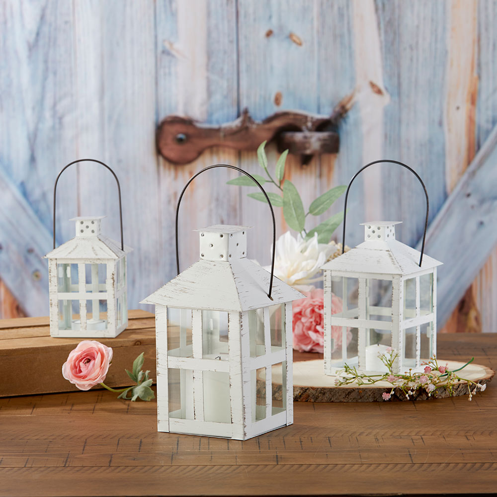 Vintage White Distressed Lantern - Large Alternate Image 7, Kate Aspen | Lanterns