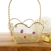 Thumbnail for Indian Jewel Gold Wire Favor Basket with Jewel Details (Set of 6)