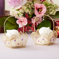 Thumbnail for Indian Jewel Gold Wire Favor Basket with Jewel Details (Set of 6)