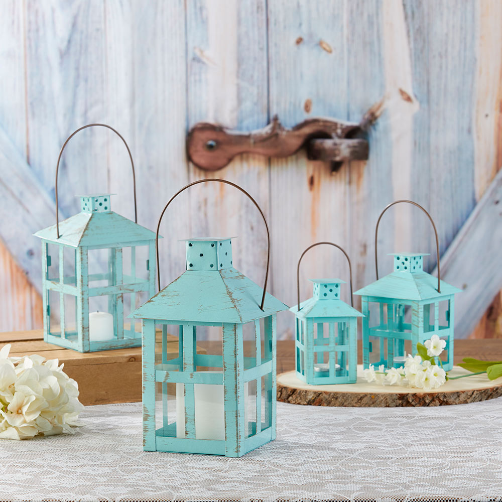 Vintage Blue Distressed Lantern - Extra Large Alternate Image 2, Kate Aspen | Lanterns