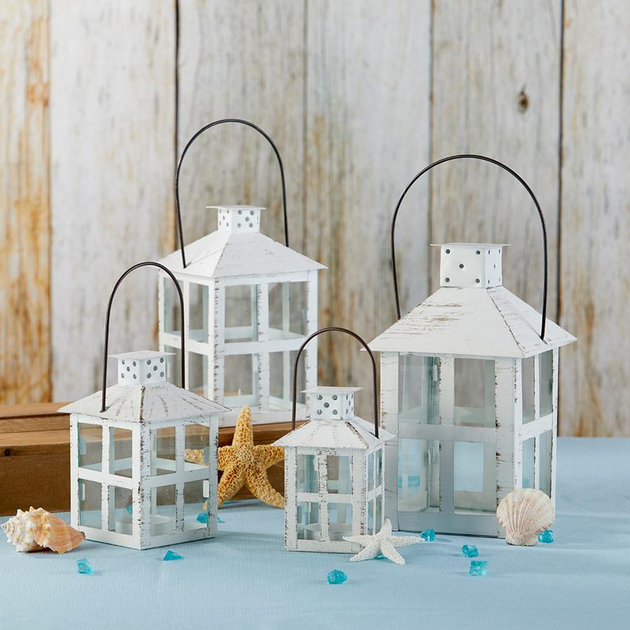 Vintage White Distressed Lantern - Small Alternate Image 9, Kate Aspen | Lanterns