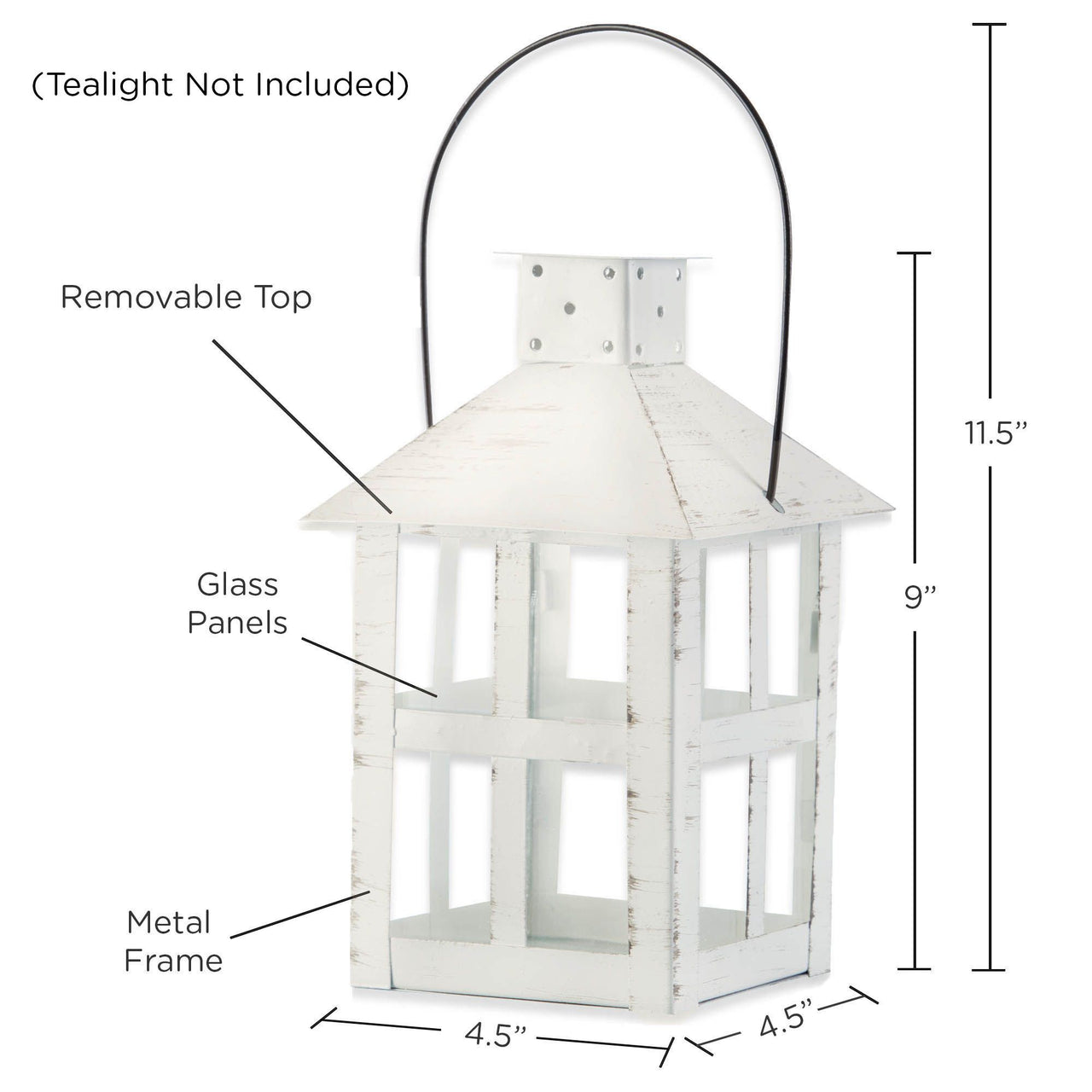 Vintage White Distressed Lantern - Extra Large Alternate Image 3, Kate Aspen | Lanterns