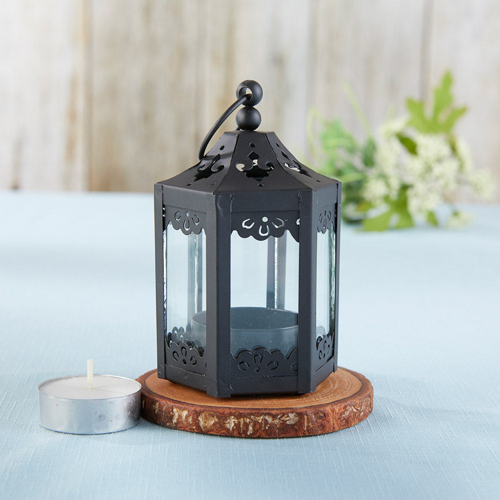 Black Hexagon Mini Lantern (Set of 6)
