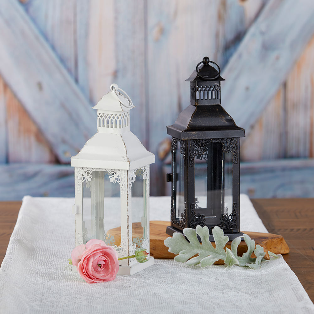 Antique Black Ornate Lantern - Small