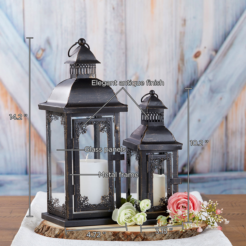 Antique Black Ornate Lantern - Small