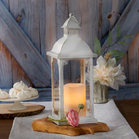 Thumbnail for Antique White Ornate Lantern - Medium Alternate Image 4, Kate Aspen | Lanterns