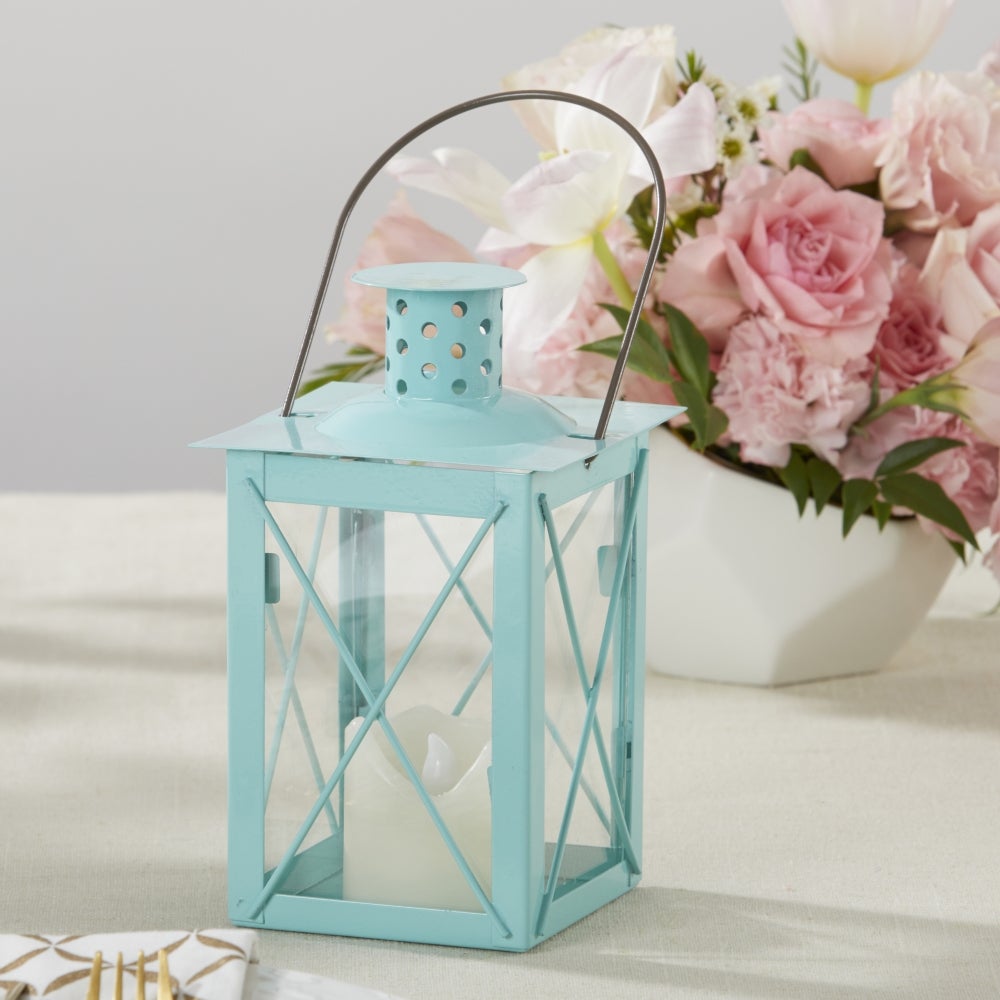 Luminous Blue Lantern Tea Light Holder - Medium Main Image, Kate Aspen | Lantern
