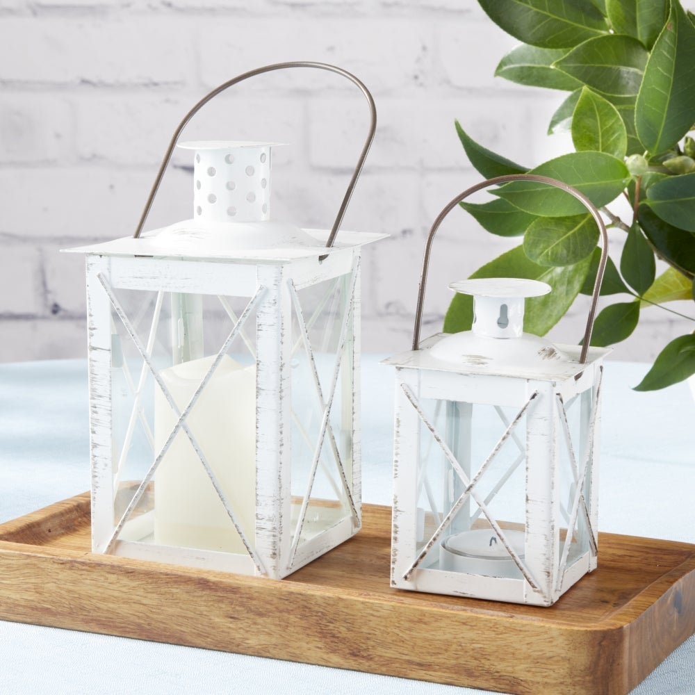 Luminous White Lantern Tea Light Holder - Medium Alternate Image 5, Kate Aspen | Lantern