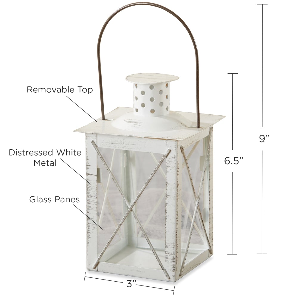 Luminous White Lantern Tea Light Holder - Medium Alternate Image 6, Kate Aspen | Lantern