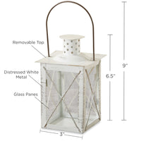 Thumbnail for Luminous White Lantern Tea Light Holder - Medium Alternate Image 6, Kate Aspen | Lantern