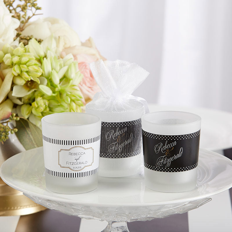 Personalized Frosted Glass Votive - Classic