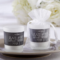 Thumbnail for Personalized Frosted Glass Votive - Eat, Drink & Be Married