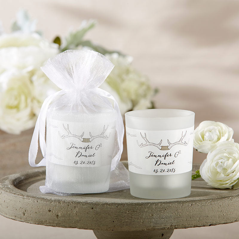 Personalized Frosted Glass Votive - The Hunt Is Over