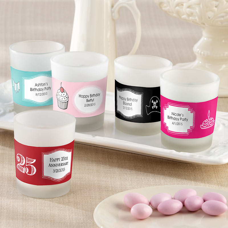 Frosted-Glass Votive -Birthday (Available Personalized)