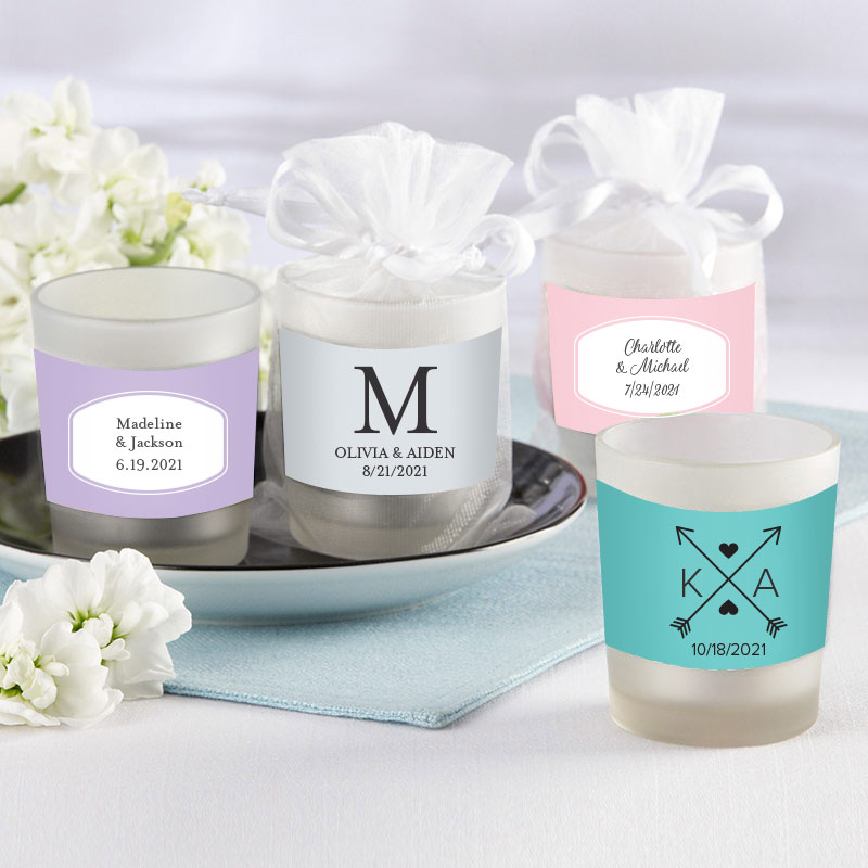 Frosted-Glass Votive - Wedding (Available Personalized)