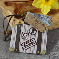 Thumbnail for Let the Journey Begin Vintage Suitcase Luggage Tag Alternate Image 3, Kate Aspen | Luggage Tags