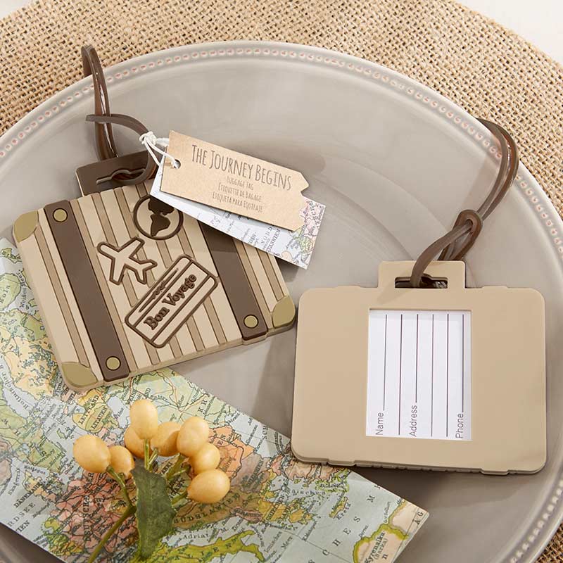 Let the Journey Begin Vintage Suitcase Luggage Tag Main Image, Kate Aspen | Luggage Tags