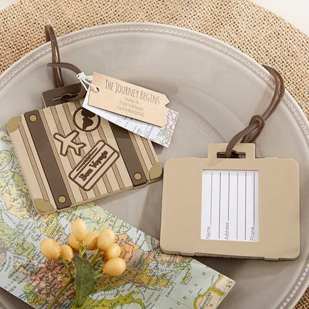 Let the Journey Begin Vintage Suitcase Luggage Tag Main Image, Kate Aspen | Luggage Tags