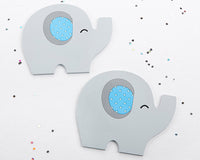 Thumbnail for Elephant Coaster - Little Peanut (Blue) Alternate Image 2, Kate Aspen | Coasters