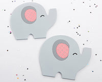 Thumbnail for Elephant Coaster - Little Peanut (Pink) Alternate Image 2, Kate Aspen | Coasters