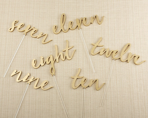 Gold Calligraphy Table Numbers (7-12)