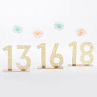 Thumbnail for Gold Glitter Acrylic Table Numbers (13-18)