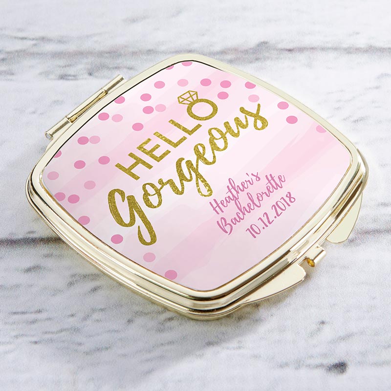 Personalized Gold Compact - Hello Gorgeous