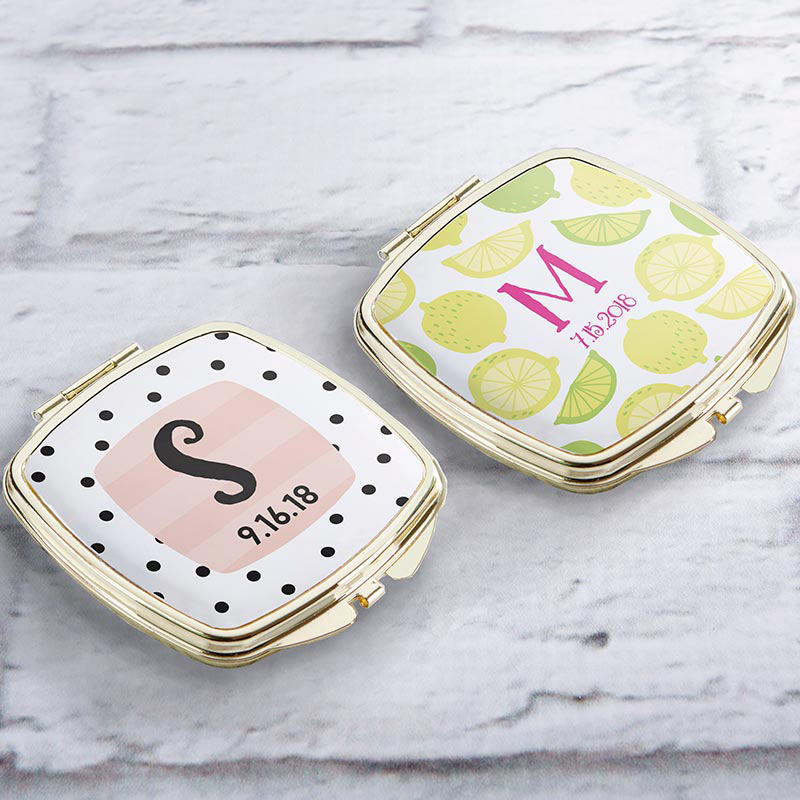 Personalized Gold Compact - Monogram