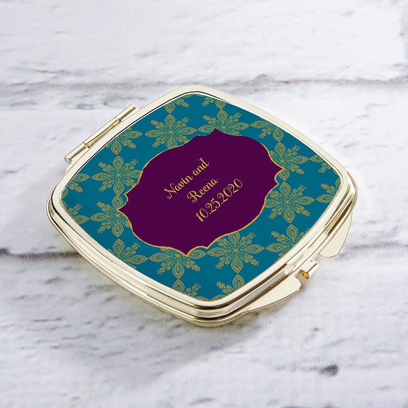 Personalized Gold Compact - Indian Jewel
