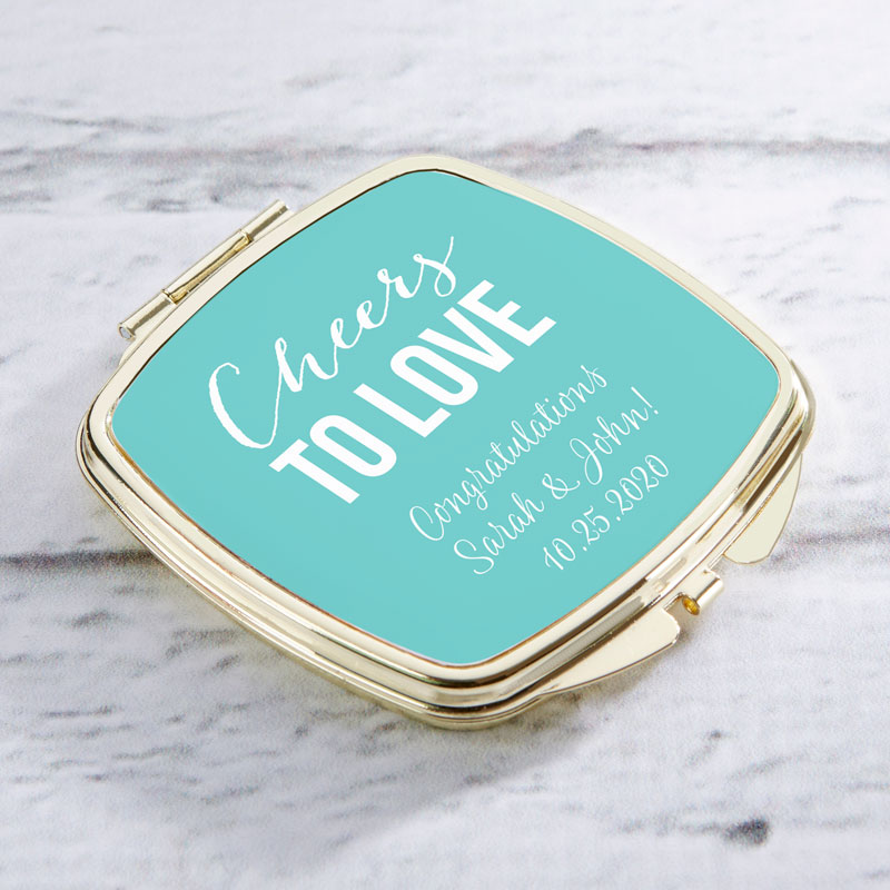 Personalized Gold Compact - Wedding