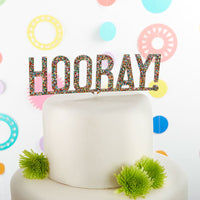Thumbnail for Hooray Multicolor Glitter Acrylic Cake Topper