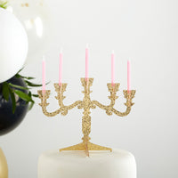 Thumbnail for Gold Glitter Acrylic Candelabra Cake Topper