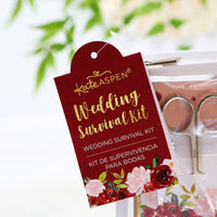 Thumbnail for Burgundy Blush Floral Wedding Survival Kit Alternate Image 5, Kate Aspen | Survival Kit