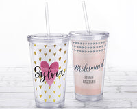 Thumbnail for Acrylic Tumbler with Personalized Insert - Bridesmaid