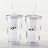 Thumbnail for Printed 16 oz. Acrylic Tumbler - Bride Squad