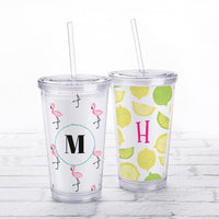 Thumbnail for Acrylic Tumbler with Personalized Insert - Monogram