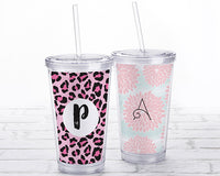 Thumbnail for Acrylic Tumbler with Personalized Insert - Monogram
