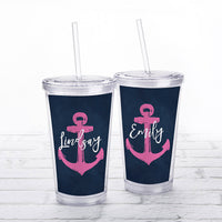 Thumbnail for Acrylic Tumbler with Personalized Insert - Nautical
