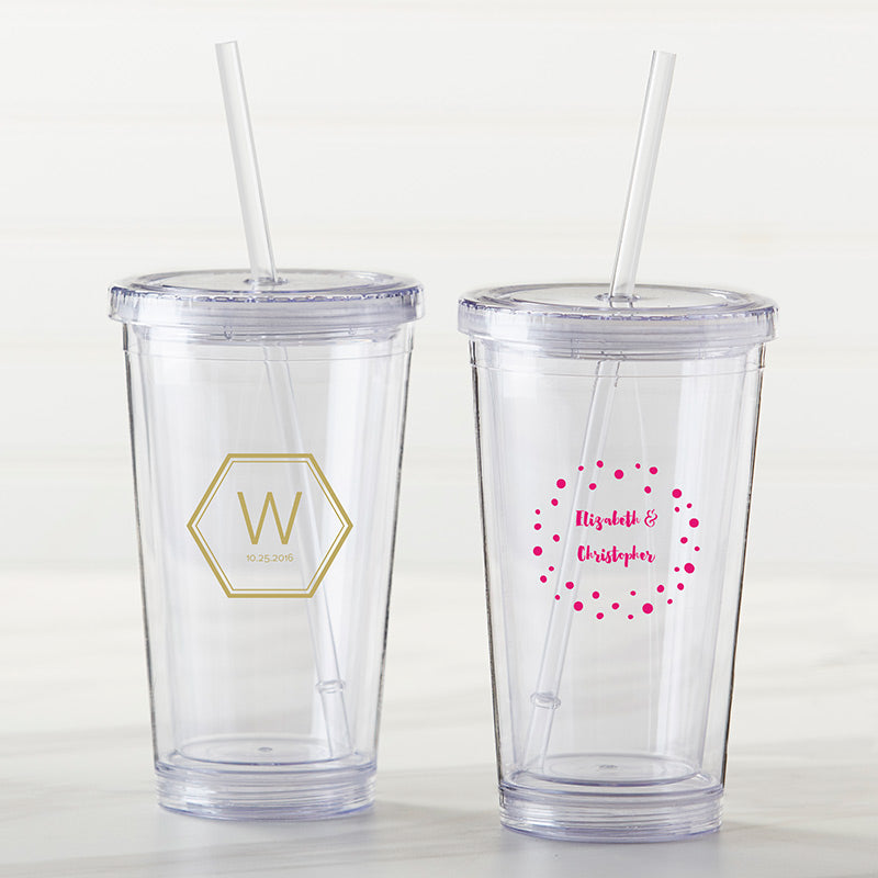 Personalized Printed Acrylic Tumbler - Modern Classic