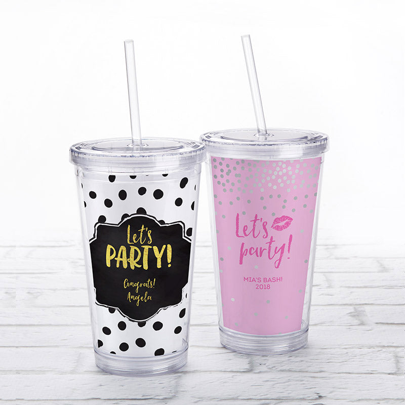 Acrylic Tumbler with Personalized Insert - Let's Party