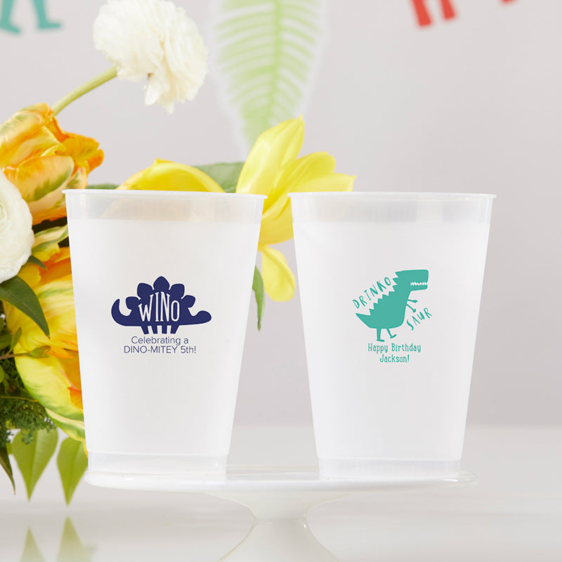 Personalized 10 oz. Frosted Flex Cup - Dino Party