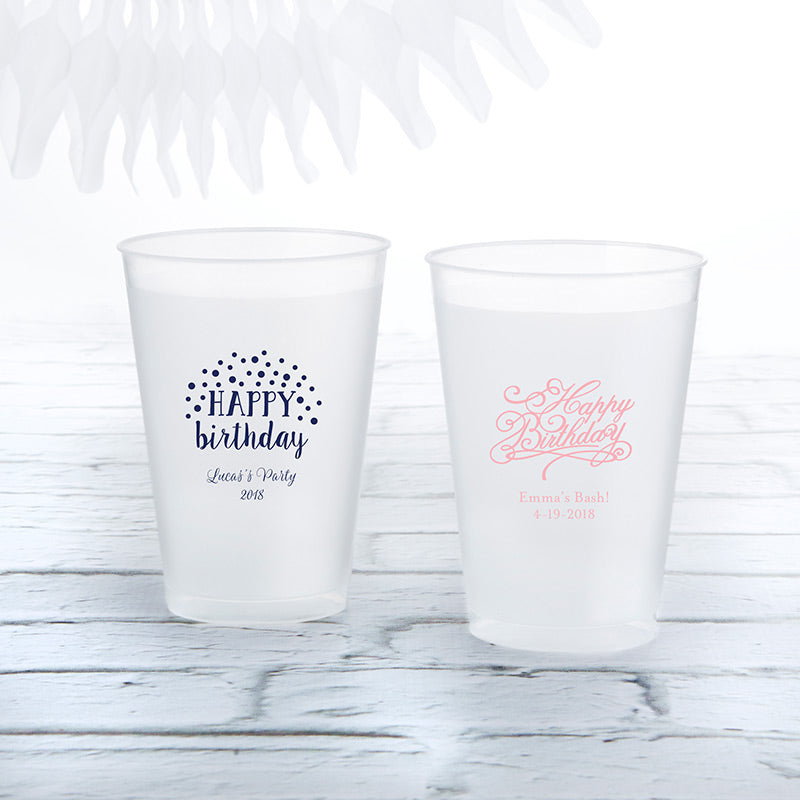 Personalized 10 oz. Frosted Flex Cup - Happy Birthday