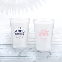 Thumbnail for Personalized 10 oz. Frosted Flex Cup - Happy Birthday