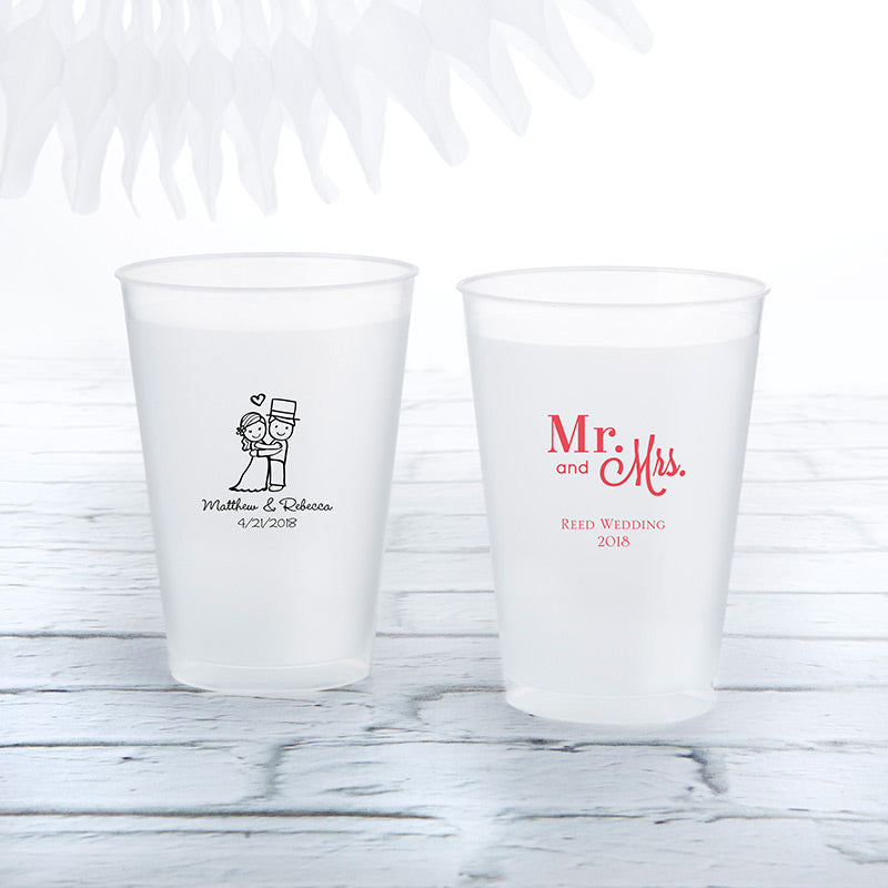 Personalized 10 oz. Frosted Flex Cup - Wedding