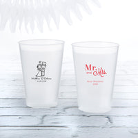 Thumbnail for Personalized 10 oz. Frosted Flex Cup - Wedding