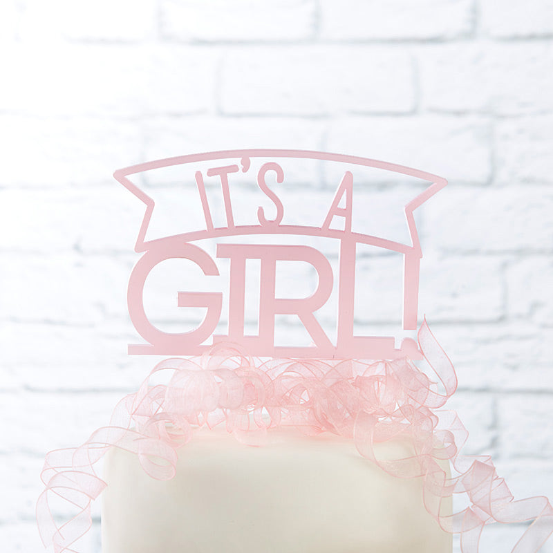 It's a Girl Acrylic Cake Topper Main Image, Kate Aspen | Cake Toppers