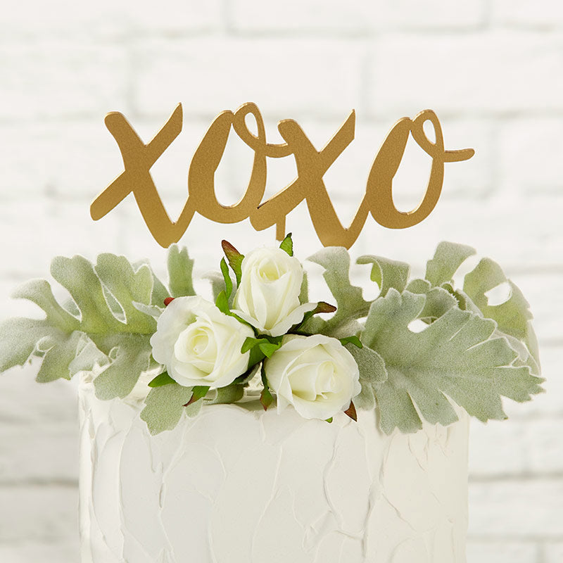 Gold XOXO Cake Topper Main Image, Kate Aspen | Cake Toppers
