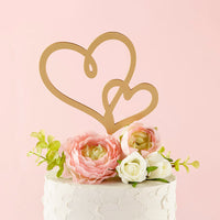 Thumbnail for Gold Double Heart Cake Topper