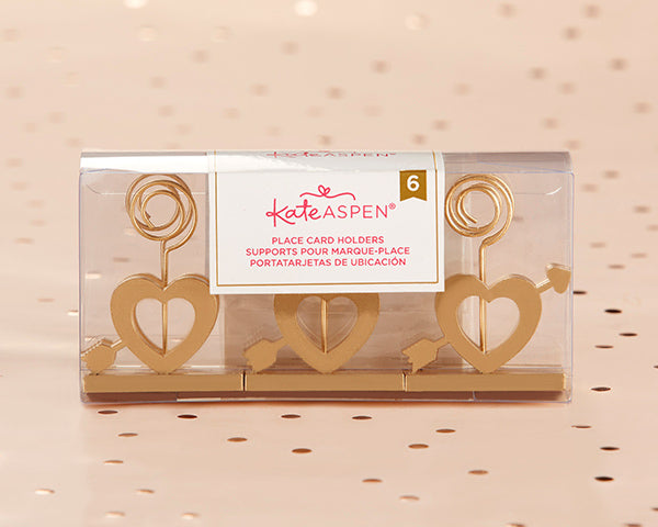 Cupid's Arrow Gold Place Card Holder (Set of 6)
