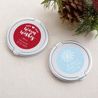 Thumbnail for Personalized Silver Compact Mirror - Holiday